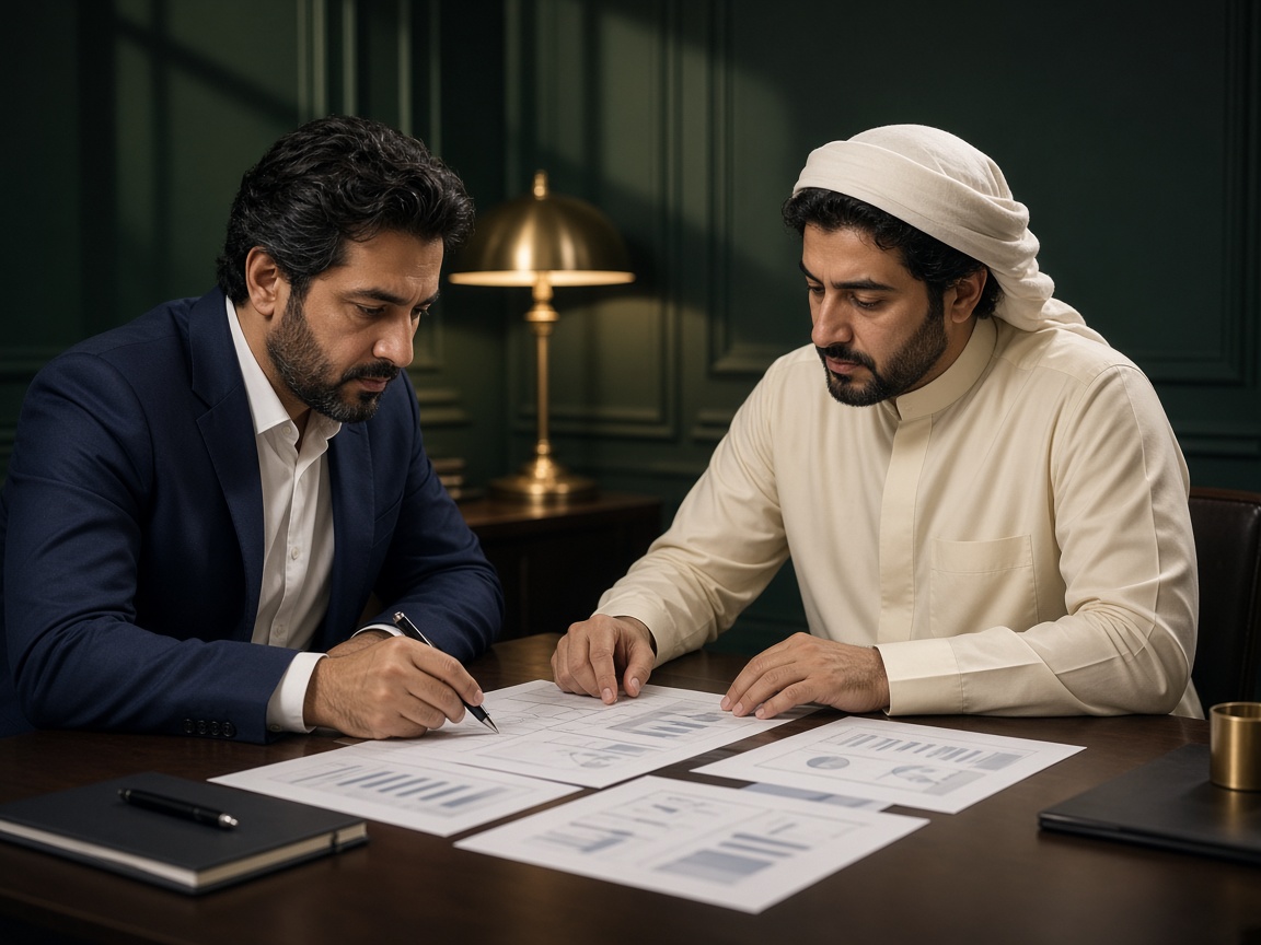 Male consultants reviewing a transformation plan